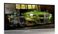 Quadro Decorativo Carro BMW Corrida 130x60 Moldura 2x2 