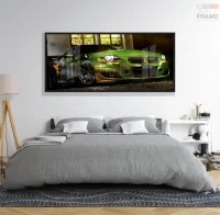 Quadro Decorativo Carro BMW Corrida 130x60 Moldura 2x2  - Foto 3