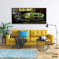 Quadro Decorativo Carro BMW Corrida 130x60 Moldura 2x2  - Foto 4