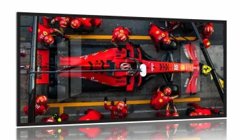 Quadro Decorativo Ferrari F1 Troca Pneus 130x60 Moldura 2x2 