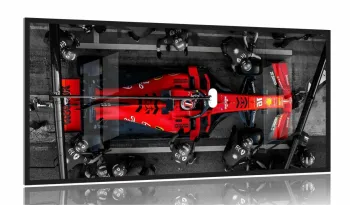 Quadro Decorativo Ferrari F1 Troca Pneus m2 130x60 Moldura 2x2 