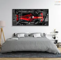 Quadro Decorativo Ferrari F1 Troca Pneus m2 130x60 Moldura 2x2  - Foto 3