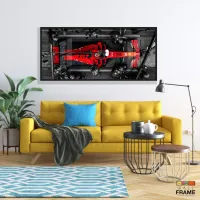 Quadro Decorativo Ferrari F1 Troca Pneus m2 130x60 Moldura 2x2  - Foto 4