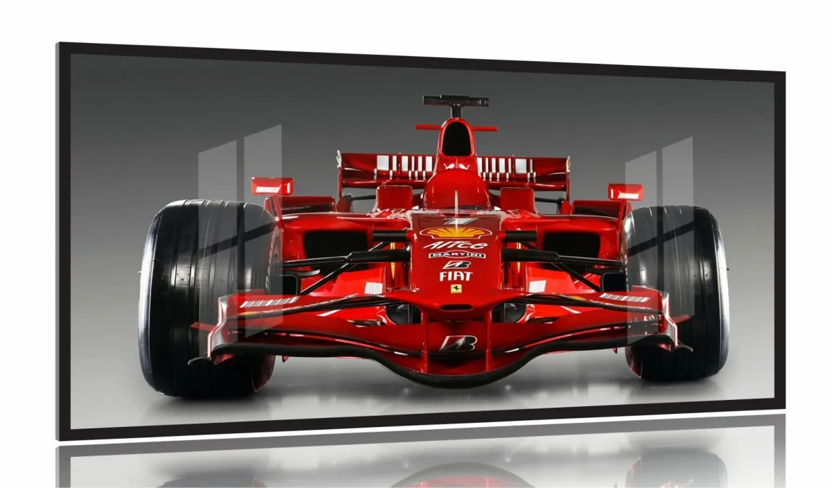 Quadro Decorativo Fórmula 1 Ferrari Carro 130x60 Moldura 2x2 Imagem