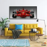 Quadro Decorativo Fórmula 1 Ferrari Carro 130x60 Moldura 2x2 - Foto 4