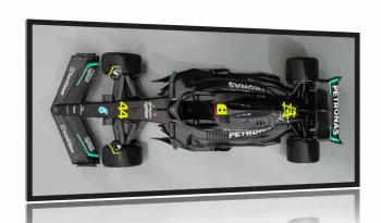 Quadro Decorativo Mercedes F1 130x60 Moldura 2x2