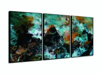Quadro Decorativo  Abstrato Azul Preto 120x60 3 peças - Foto 3