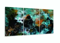 Quadro Decorativo  Abstrato Azul Preto 120x60 3 peças - Foto 5