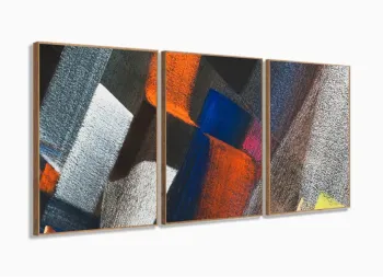 Quadro Decorativo  Abstrato Textura 120x60 3 pçs