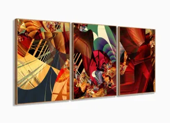 Quadro Decorativo Abstrato 3 peças 120x60 sala quarto