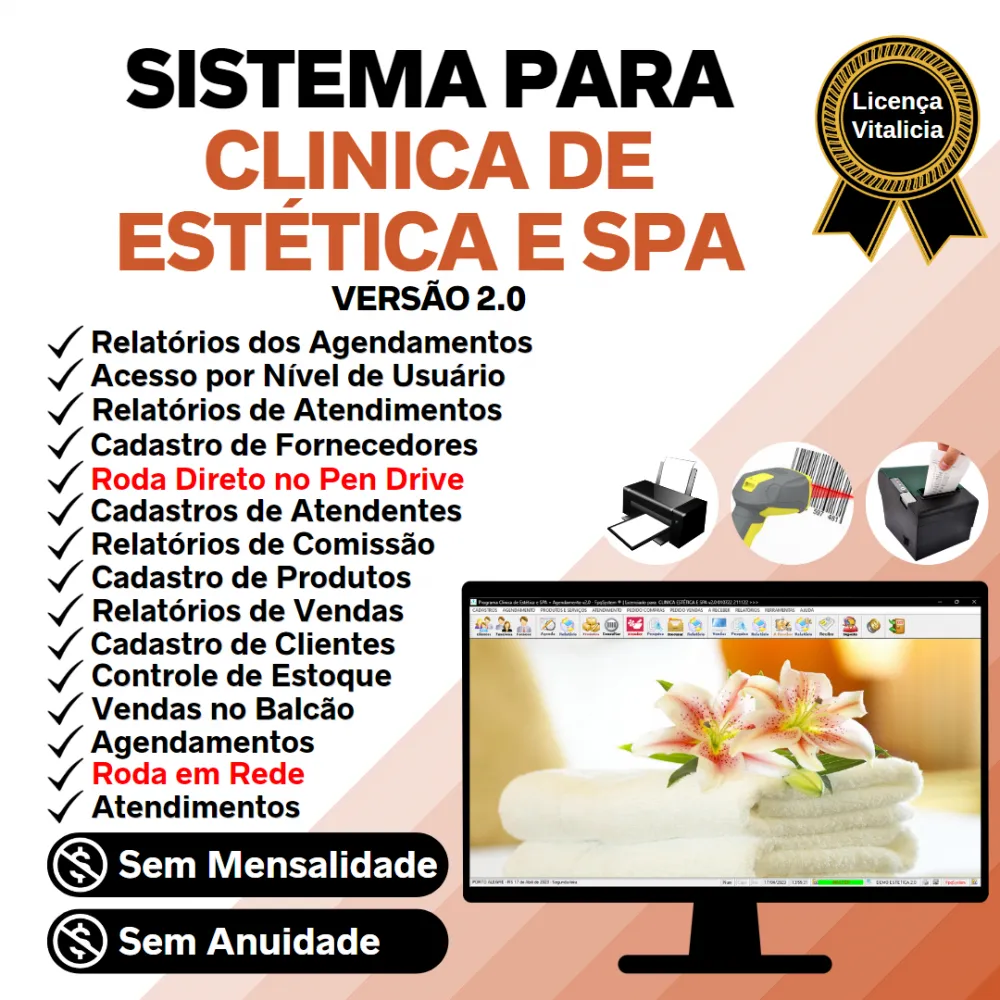 Sistema Clinica de Estética e SPA com Agendamento e Vendas v2.0 - FPQsystem