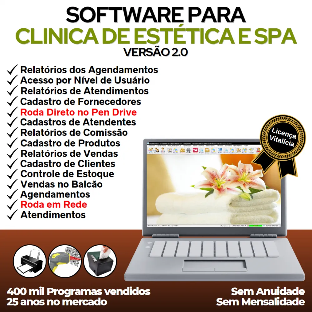 Software  Clinica de Estética e SPA com Agendamento e Vendas v2.0 - FPQsystem