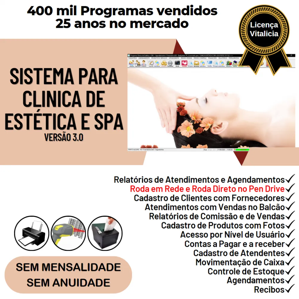 Sistema Clínica de Estética e SPA, Agendamento, Vendas e Financeiro v3.0 - FPQsystem
