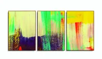 Quadro Decorativo Abstrato Color Pincel 120x60 3pç - Foto 6
