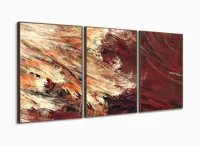 Quadro Decorativo Abstrato Fractal 120x60 3 pçs sala quarto - Foto 2