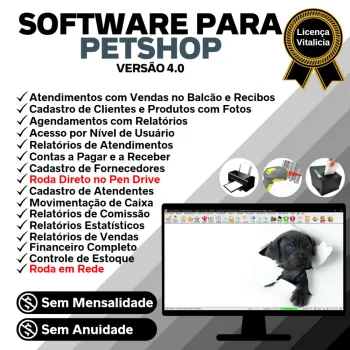 Software para Petshop e Agropecuária com Agendamento, Vendas e Financeiro v4.0 Plus - FPQsystem