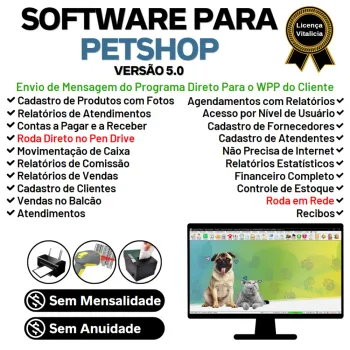 Software para Petshop com Agendamento, Vendas e Financeiro v5.0 Plus + WhatsApp - FPQsystem