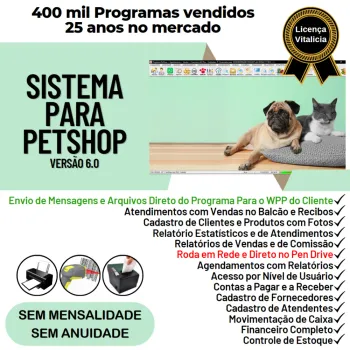 Sistema para PetShop com Agendamento, Vendas e Financeiro v6.0 Plus + WhatsApp - FPQsystem