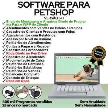 Software para PetShop com Agendamento, Vendas e Financeiro v6.0 Plus + WhatsApp - FPQsystem