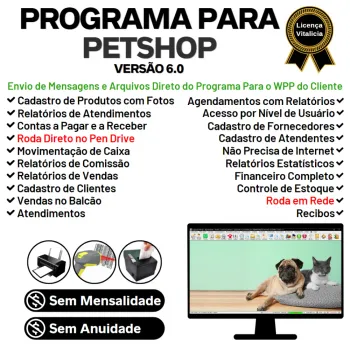 Programa para PetShop com Agendamento, Vendas e Financeiro v6.0 Plus + WhatsApp - FPQsystem