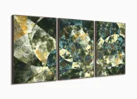 Quadro Decorativo Abstrato Geometrico Tons verde com moldura filete - Foto 2