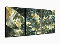 Quadro Decorativo Abstrato Geometrico Tons verde com moldura filete - Foto 3