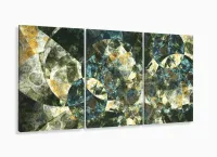 Quadro Decorativo Abstrato Geometrico Tons verde com moldura filete - Foto 5