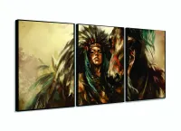 Quadro Decorativo 120x60 Sala Quarto Arte Índia Cavalo 1 com moldura filete - Foto 3