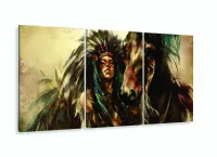 Quadro Decorativo 120x60 Sala Quarto Arte Índia Cavalo 1 com moldura filete - Foto 5