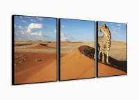 Quadro Decorativo Animais Deserto 120x60 com moldura filete - Foto 3