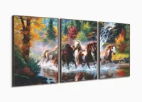 Quadro Decorativo Cavalos Na Natureza Art com moldura filete - Foto 2