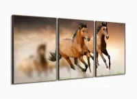 Quadro decorativo Dois Cavalos Marrons com moldura filete - Foto 2