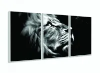 Quadro Decorativo Leao de Juda Olhar 120x60 sala quarto com moldura filete - Foto 4