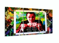 Quadro Decorativo Lobo Wall Street Dólar 3 peças 120x60 com moldura filete - Foto 5