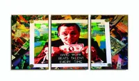 Quadro Decorativo Lobo Wall Street Dólar 3 peças 120x60 com moldura filete - Foto 6
