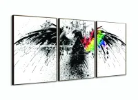 Quadro Pink Floyd Rock Dark Side Águia 3 Telas 120x60 com moldura filete - Foto 2