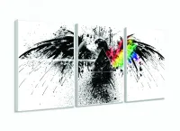 Quadro Pink Floyd Rock Dark Side Águia 3 Telas 120x60 com moldura filete - Foto 4