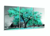Quadro Decorativo 120x60  Sala Quarto Árvore Turquesa 1 com moldura filete - Foto 5