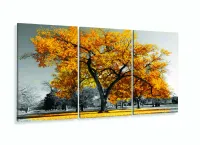 Quadro Decorativo 120x60 Sala Quarto Árvore Amarela 1 com moldura filete - Foto 5