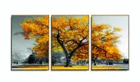 Quadro Decorativo 120x60 Sala Quarto Árvore Amarela 1 com moldura filete - Foto 6