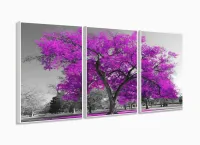 Quadro Decorativo 120x60 Sala Quarto Árvore Rosa 1 com moldura filete - Foto 4