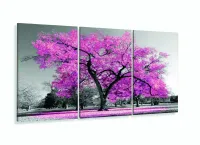 Quadro Decorativo 120x60 Sala Quarto Árvore Rosa Claro 1 com moldura filete - Foto 5