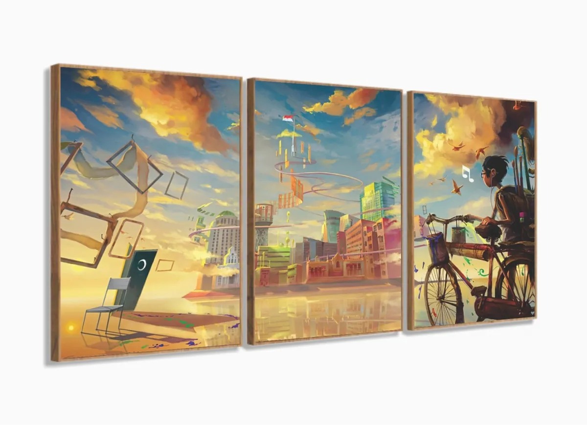 Quadro decorativo Artístico - Paisagens - Tela em Tecido com moldura filete Imagem