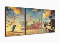 Quadro decorativo Artístico - Paisagens - Tela em Tecido com moldura filete - Foto 2