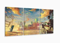 Quadro decorativo Artístico - Paisagens - Tela em Tecido com moldura filete - Foto 5