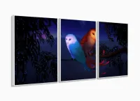 Quadro decorativo Artístico Paisagem Corujas - Tela em Tecid com moldura filete - Foto 4