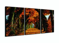 Quadro Decorativo Árvores de Outono  3 Peças 120x60 em tecido com moldura filete - Foto 3