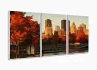 Quadro Decorativo Cidade Montreal Canadá Mosaico com moldura filete - Foto 4