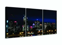 Quadro Decorativo Cidade Noturna 120x60 3 pçs com moldura filete - Foto 3