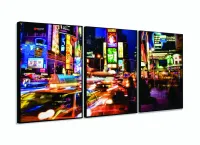 Quadro Decorativo Cidade Nova York 120x60 3 peças com moldura filete - Foto 3